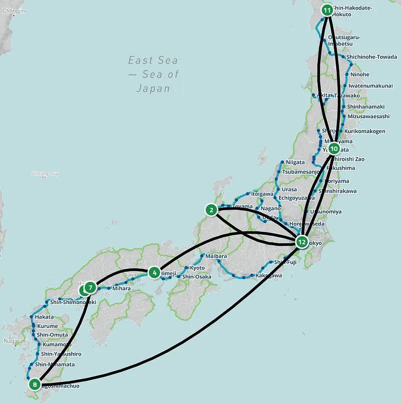 JR Pass Route Map